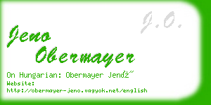 jeno obermayer business card